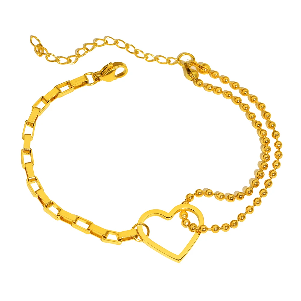 Stainless Steel Bracelets Exquisite Elegant Heart Pendant Chain Light Luxury Romantic Bracelet For Women Jewelry Best Friend New - Image 6