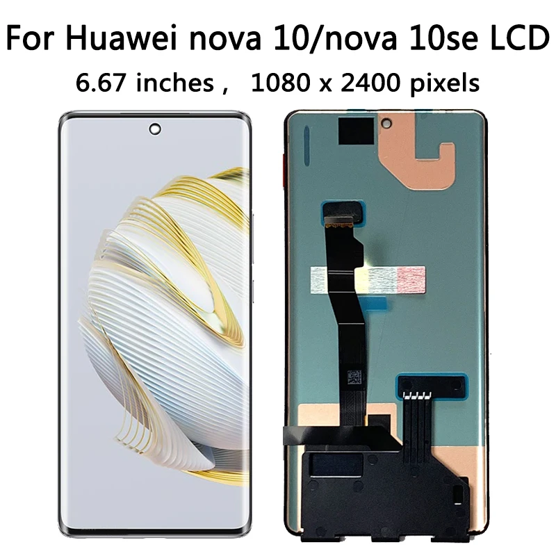 6.67''AMOLED For Huawei nova 10 SE LCD 10SE Display Screen+Touch Panel Digitizer Frame For Nova 10 Nova10 NCO-AL00 Display