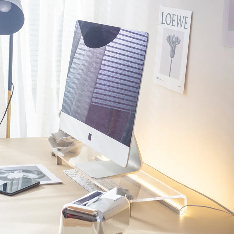60Cm Transparent Storage Acrylic Desktop Computer Monitor Heightening Frame Office Desktop Storage Laptop Display Sh