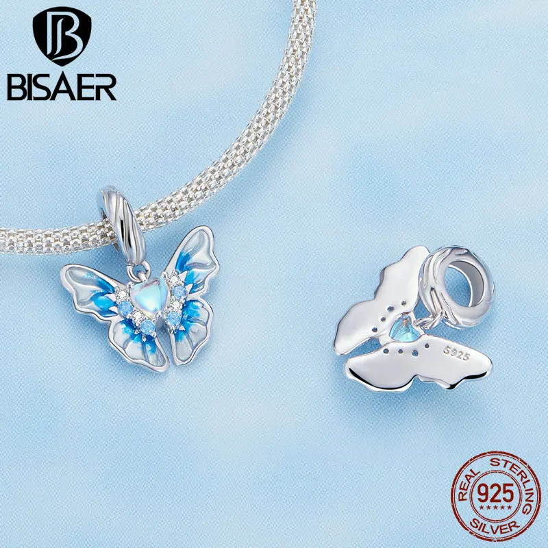 BISAER 925 Sterling Silver Snow Charm Frozen Castle Crown Bead