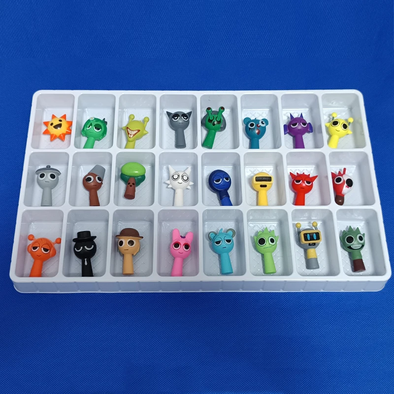 24pcs 4.5cm 재미 있은 Sprunki Figuras 모델 PVC Sprunki 게임 액션 & 장난감 피규어 게임 팬에게 생일 선물 제공