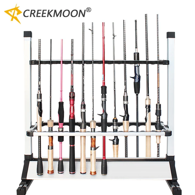 Upgraded 12/24 Slots Fishing Rod Rack Holder Aluminum Alloy Trekking poles  Bracket Display Stand Organizer Tackle Support Mount - AliExpress