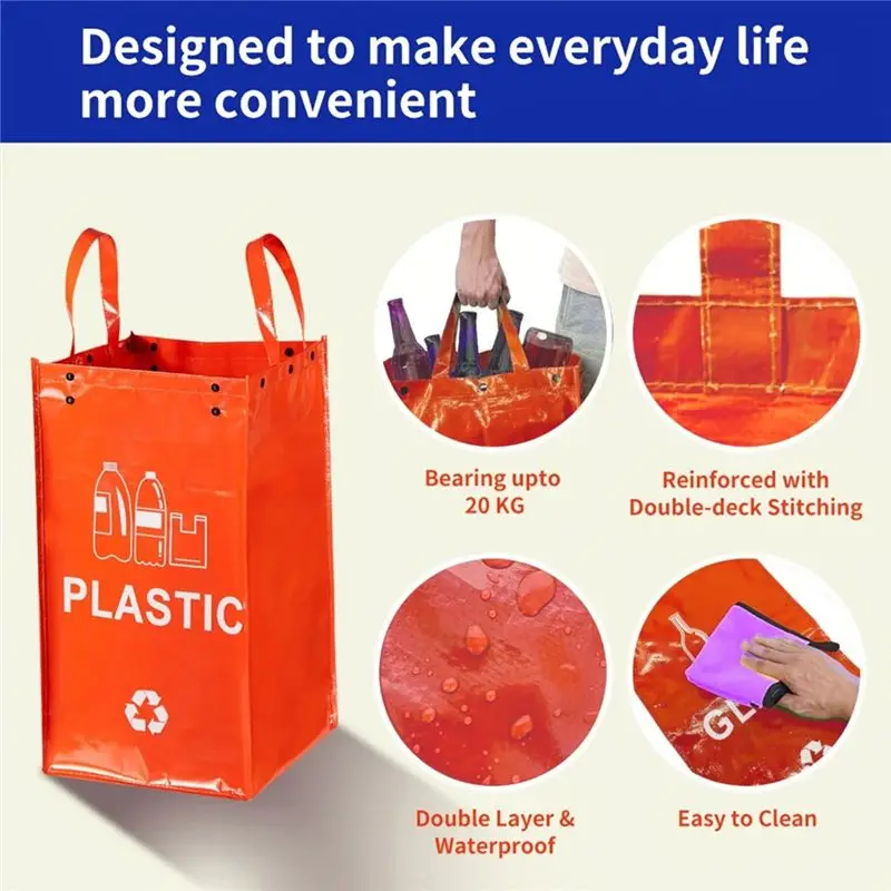 SDFC-내구성 있는 PP 플라스틱 40L 접이식 쓰레기통, 대용량& 간편 세척, 가정용 주방용 3가지 색상 각 1개씩