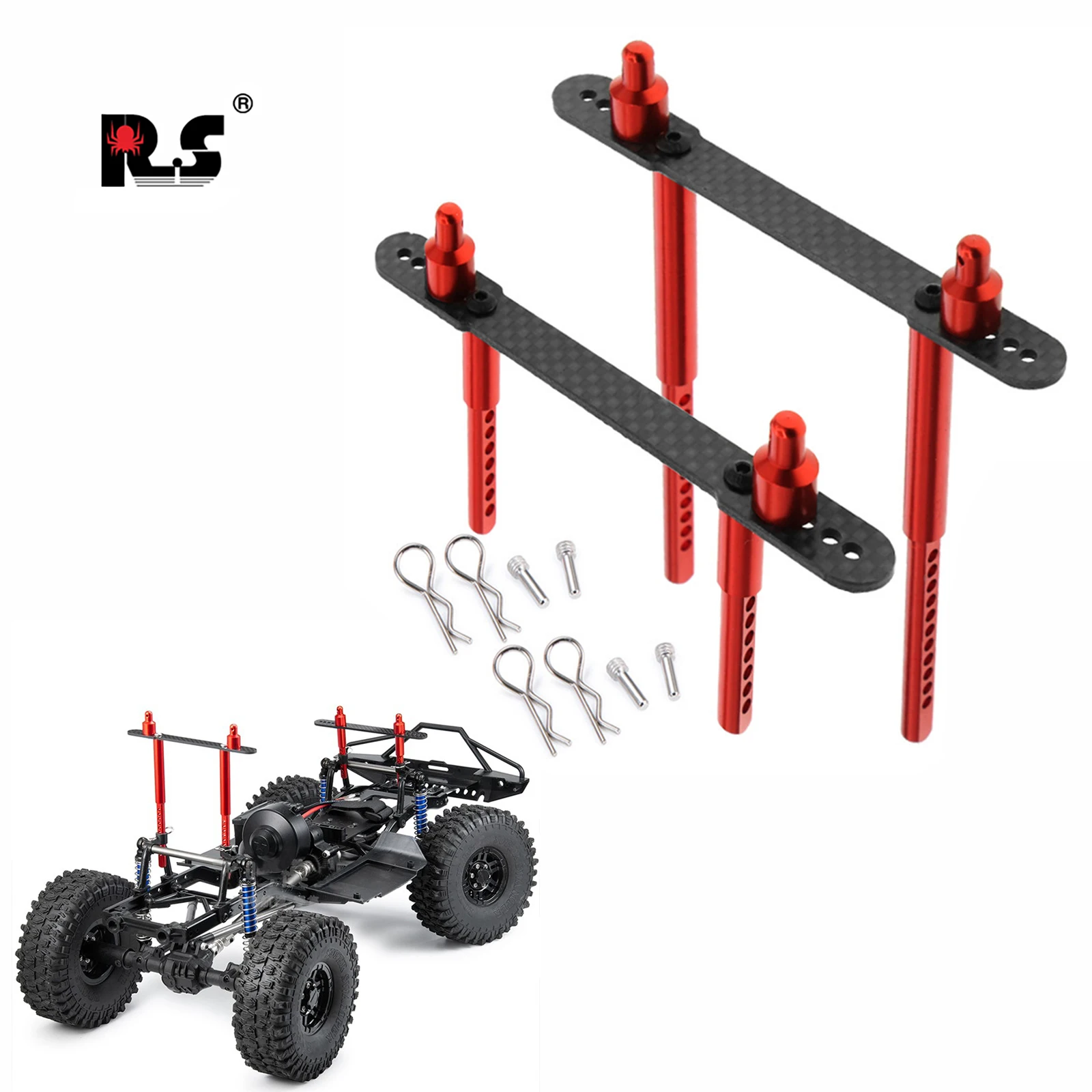

RC Car Body Post Mounts Metal Alloy Front and Rear Shell Column for 1:10 AXIAL SCX10 90046 90047 RC Climbing Car Parts R45