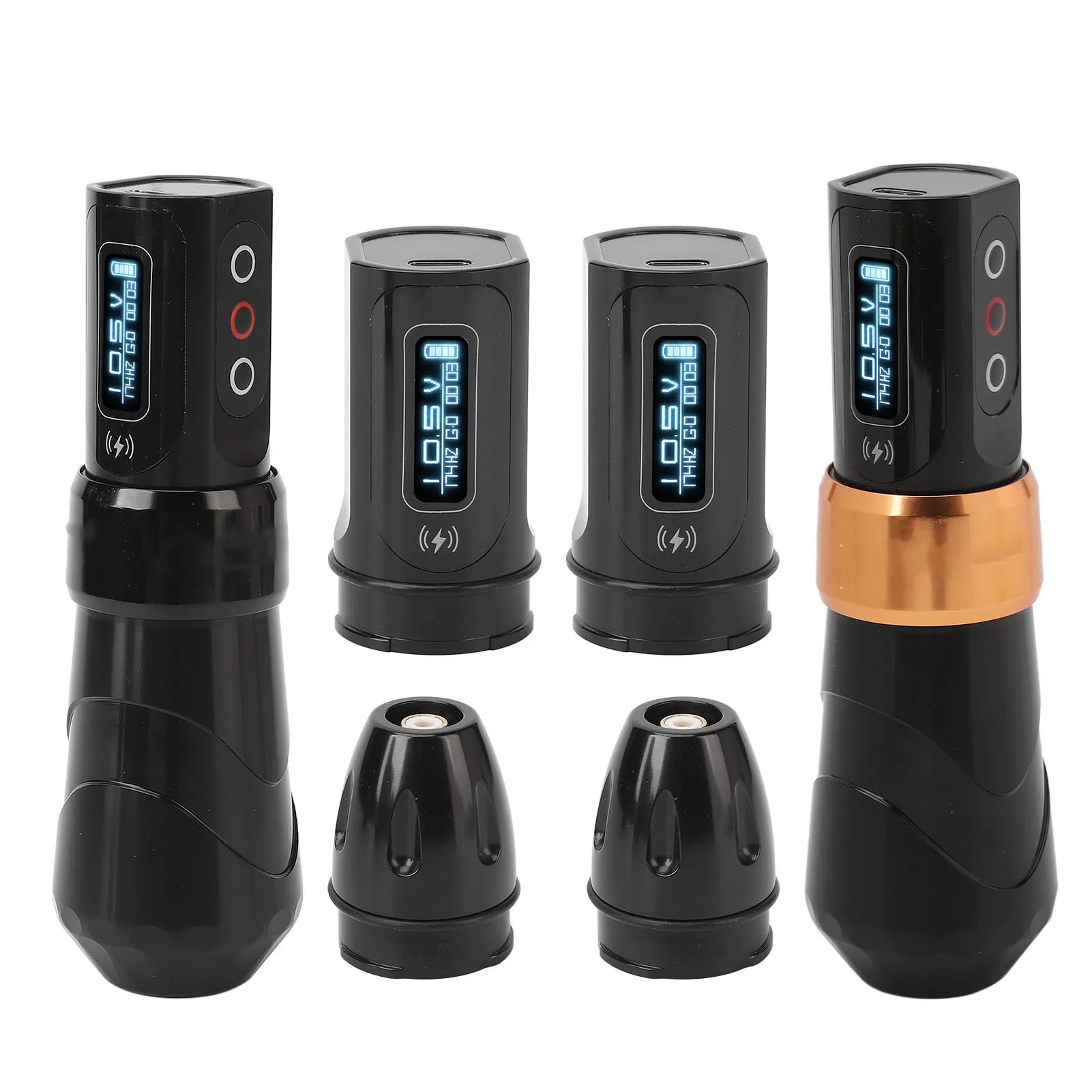 

2 in 1 Coreless Tattoo Machine Pen Double Battery 2000mAh Interface LCD Display Cartridges Needles for Liner Shader