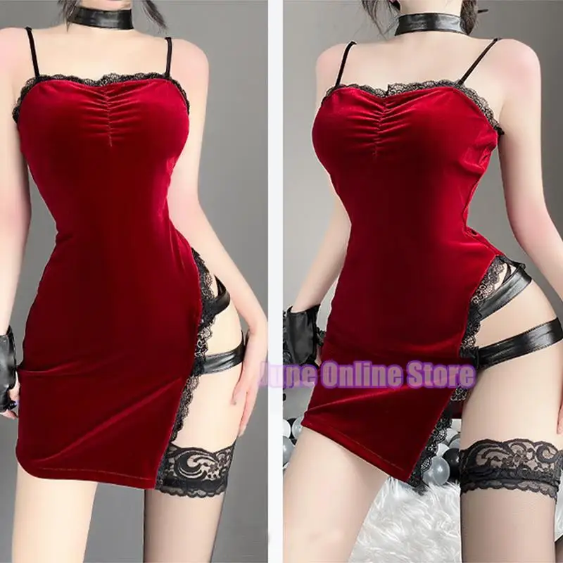 Hot Custom made Resident Evil 5 Ada Wong Chinese Red Robes Sexy Dress Movie  Cosplay Costume - AliExpress