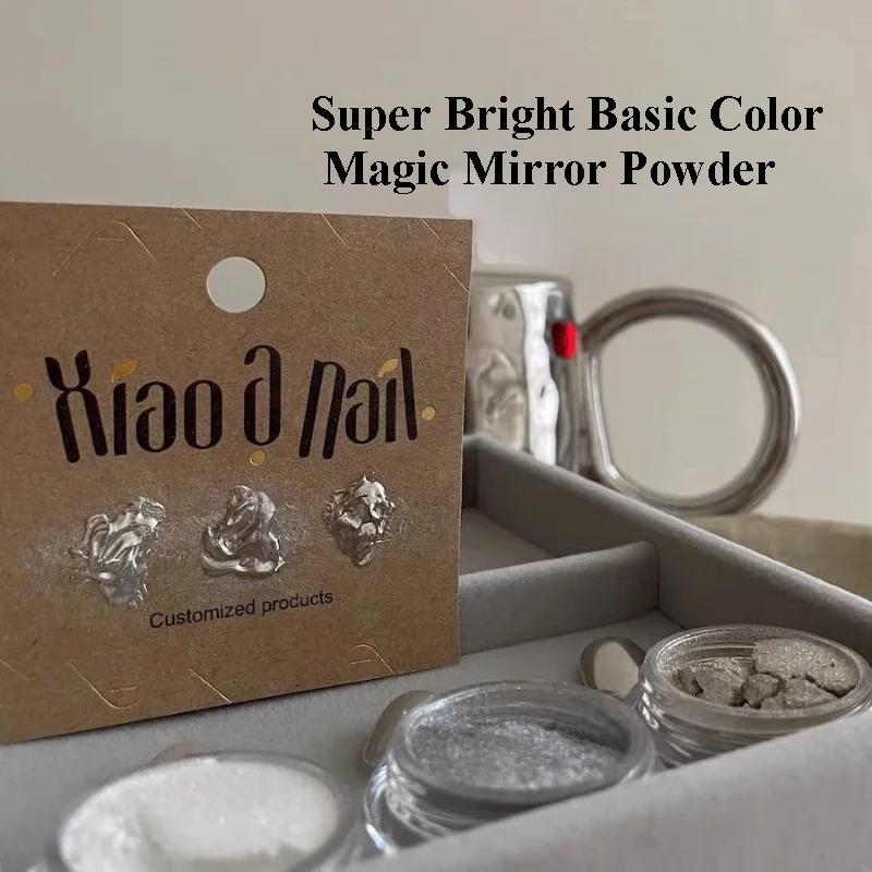 Moonlight Mirror Fine Nails Glitter 1jar Plating Aurora Chrome Nail Powder High-Gloss Pigment Aurora Pearl Rubbing Dust Chrome nail powder nail glitter nail pigment