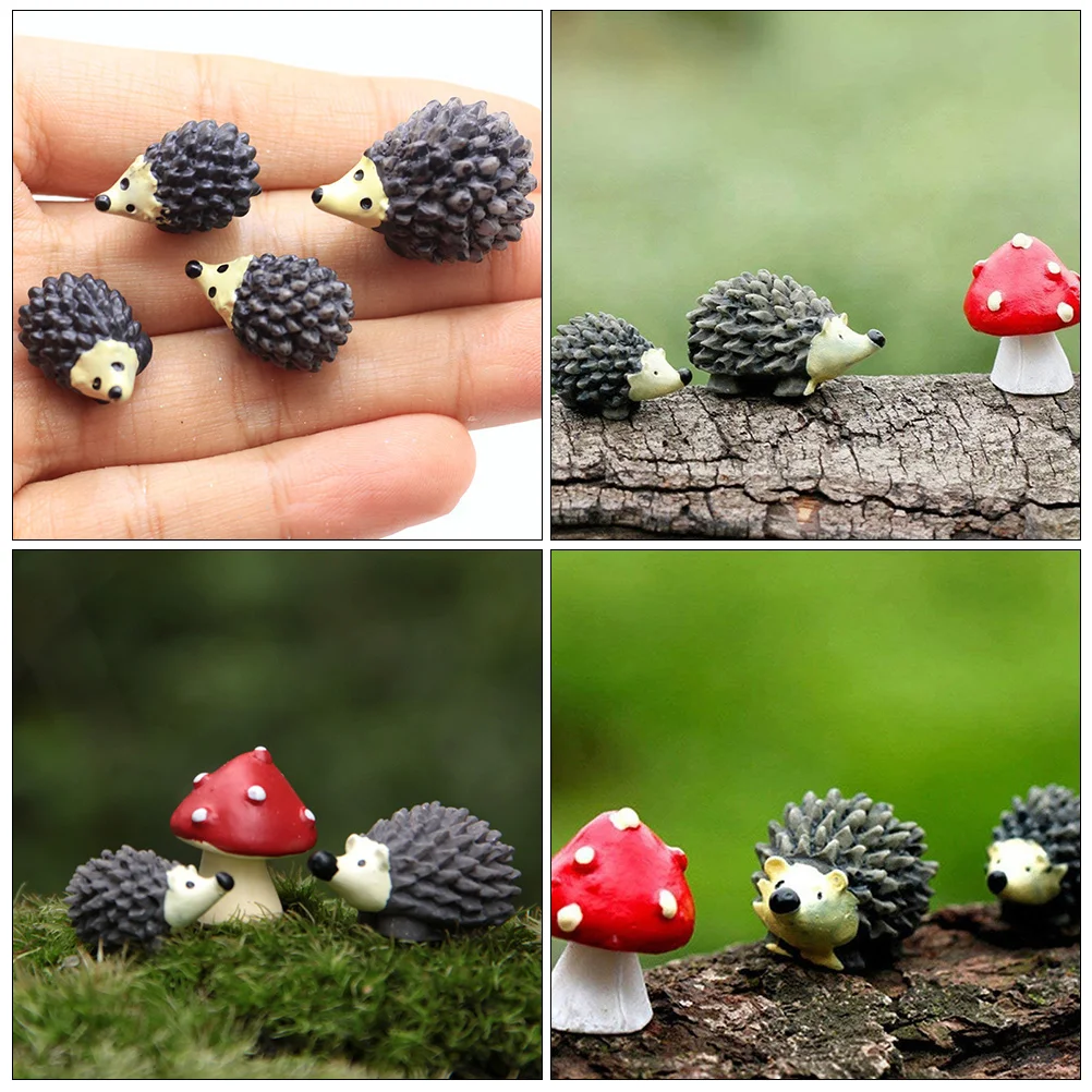 Hedgehog Ornament Model Resin Crafts Animal Mini Figurines Decorations Models resin ornaments resin handicraft ornaments resin ornament animal ornaments elephant resin crafts animal model toy 20 Pcs