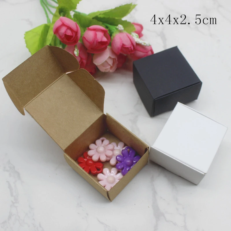 Multi Size 10Pcs Square White/Kraft /Black Packaging Box Wedding Party Favor Supplies Handmade Soap Chocolate plane box