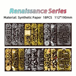 Sparkly Korean Sticker Collection: Ultimate Cute & Aesthetic Designs for Journaling & Crafting (Renaissance 18PCS)