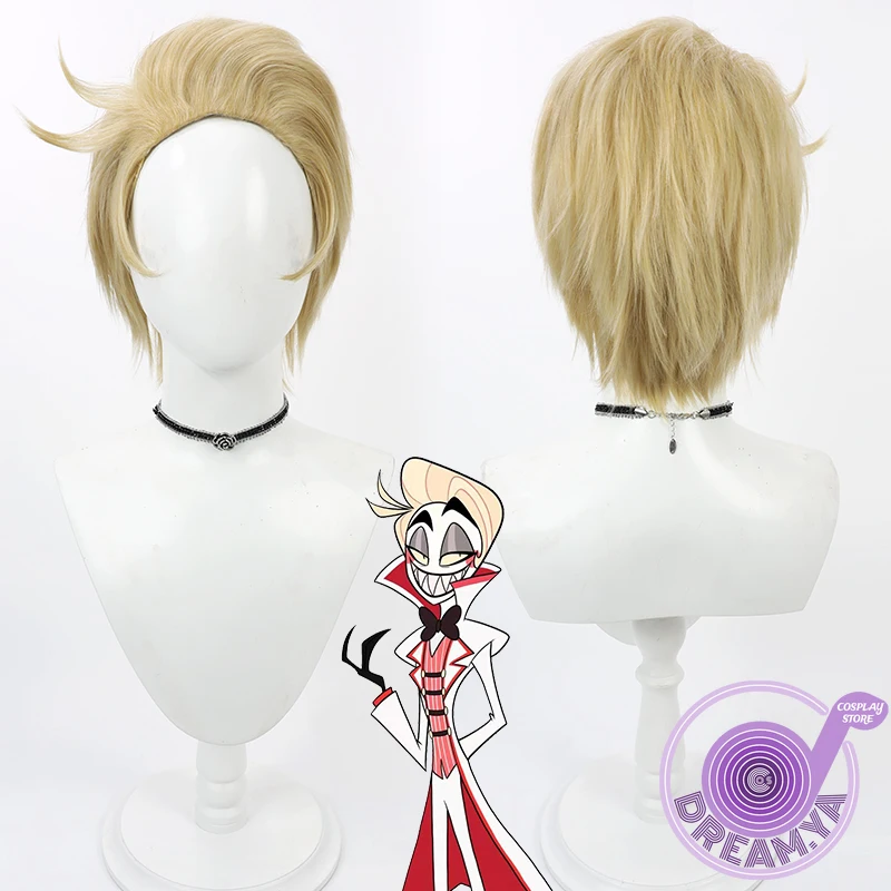 

Lucifer Cosplay Wig Blonde Short Synthetic Hair Heat Resistant Halloween Carnival Role Play Party + Free Wig Cap