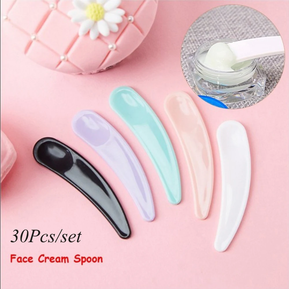 

30Pcs Mini Disposable Cosmetic Spatula Scoop Plastic Spoon Facial Mask stick Makeup Maquillage Tools Equipment Face Beauty