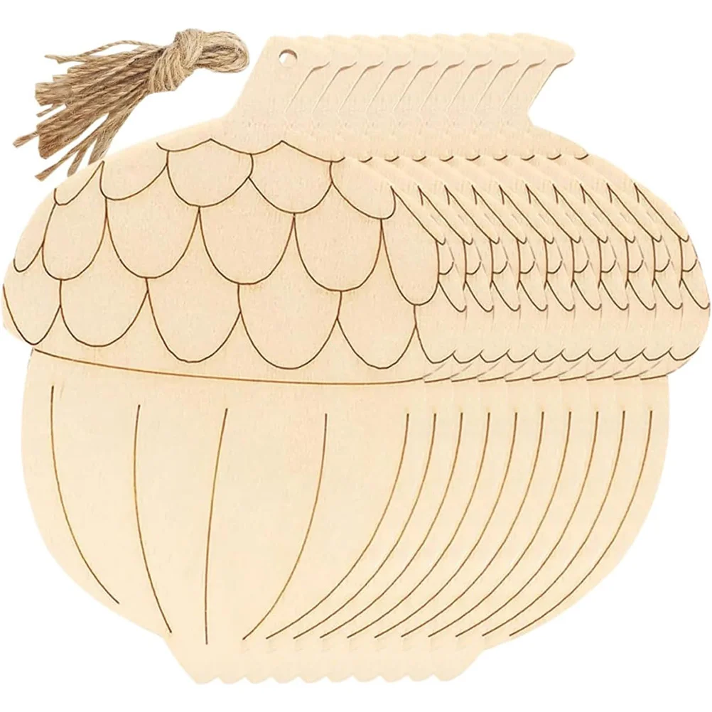 

20 Pcs Toy Wooden Pine Cone Party Christmas Decoration Pendant (20pcs) Graffiti Chips Cutouts Manual Painting Ornament