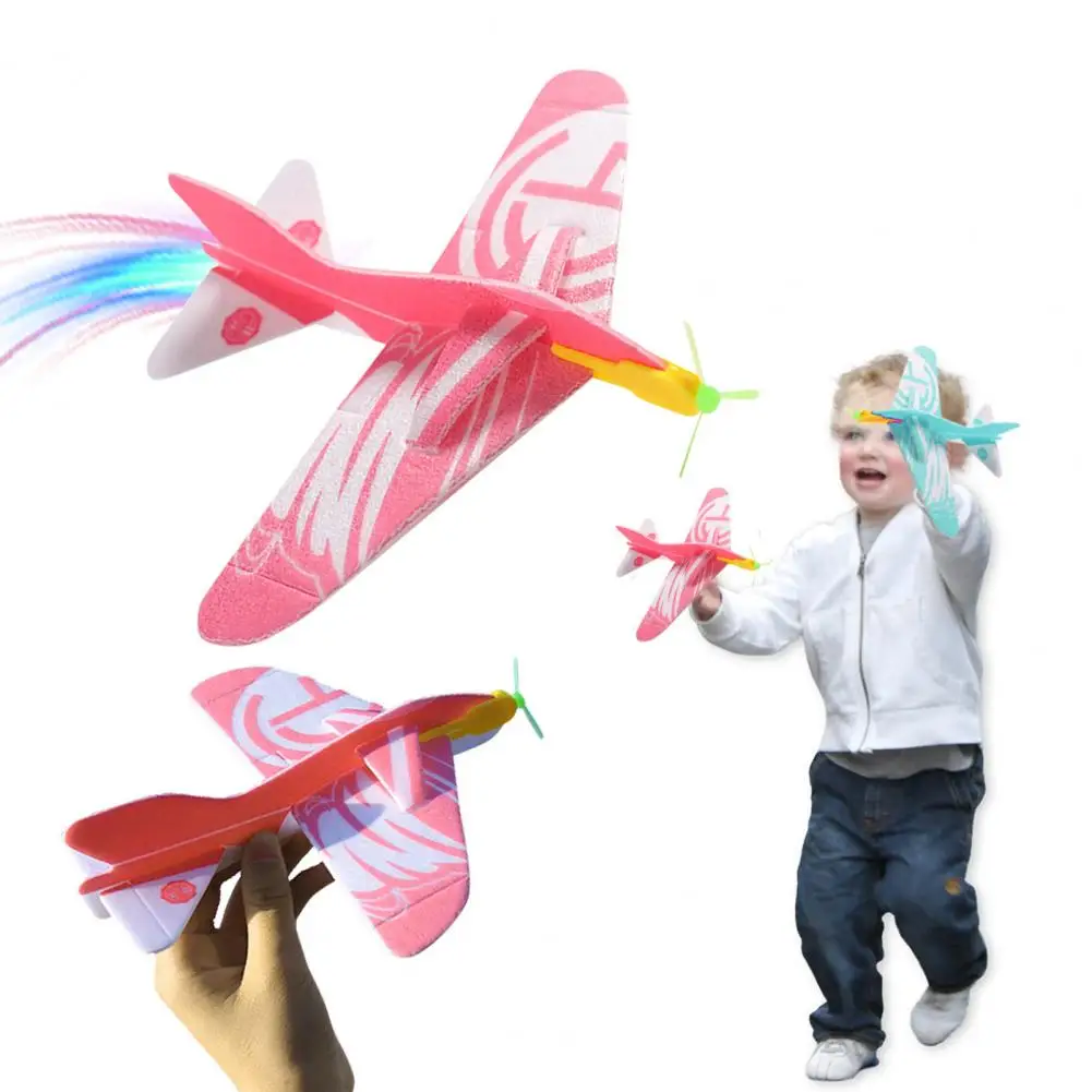 

2Pcs Lightweight Kids Hand Throw Flying Glider Foam Plane Outdoor Plane Toys Anti-collision Interactive