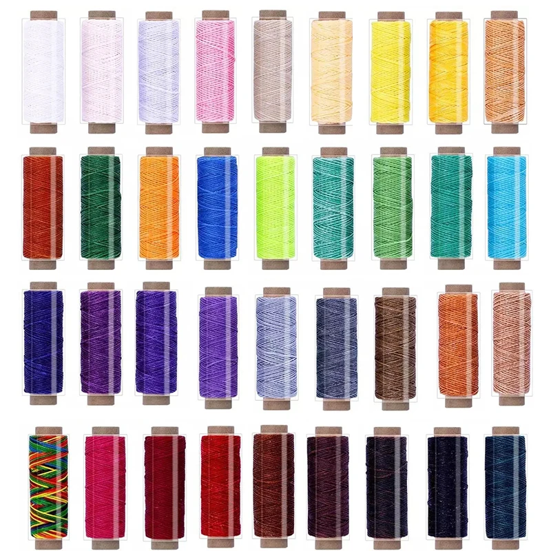 Kaobuy 36 Colors Waxed Thread Leather Sewing Thread,hand Stitching