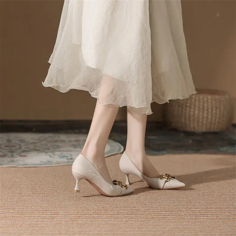 Pumps Women Shoes High Heels Loafers Slip on Luxury Mules Elegant Designer Shoes Slip on Pointed Toe Fashion Ladies Oxford Style