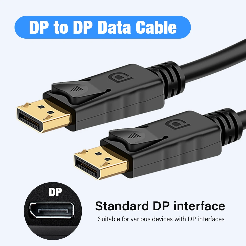 Premium 4K HD DisplayPort Cable with High-Speed 144Hz Support - Available in Multiple Lengths