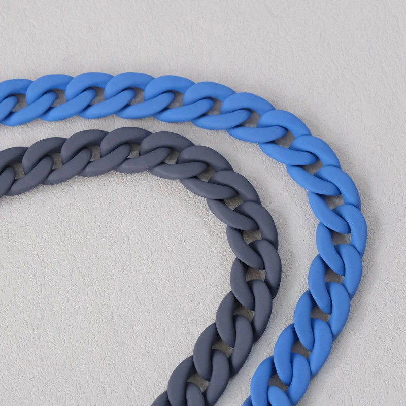 Neue Modische Damen-Handtaschenkette: Mattierte, Niedliche Blaue Harz-Taschenkette, Mattierter Riemen für Damen-Clutch, Schulterriemen, Geldbörsenkette – Detail 7