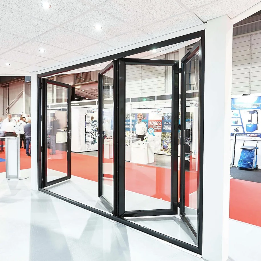 DN Tempered Glass Bifold Doors Aluminium Frame Folding Patio Outdoor Sliding Folding Door Aluminum Vertical Bi Doors
