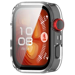 Full Coverage Protective Bumper Case with Screen Protector for Smartwatches - Anti - Scratch Accessory (Transparent)