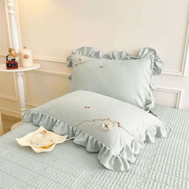 غطاء سرير بلون موحد بتصميم بسيط جديد لعام 2025، غط...