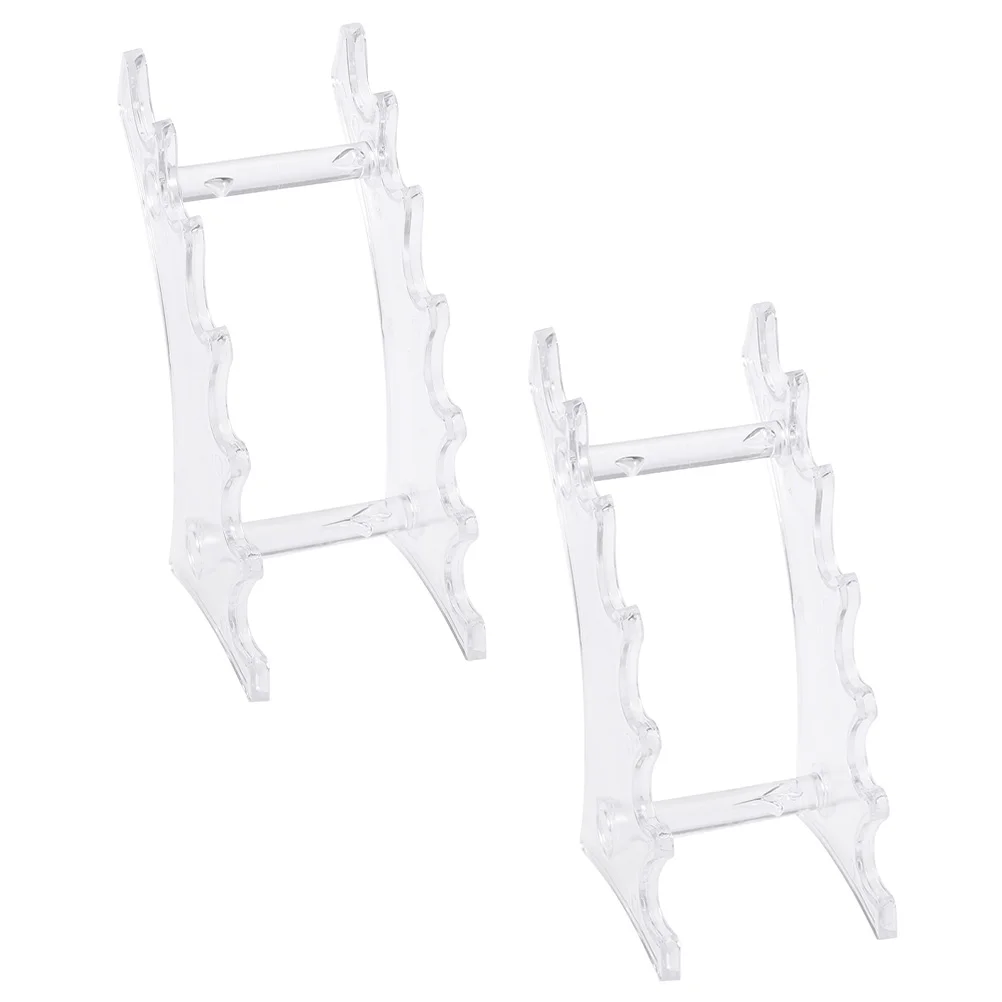 

2 Pcs Transparent Pen Holder Cosmetics Display Racks Showcase Shelves Storage Acrylic Risers Desk Store Stands Plastic Holders