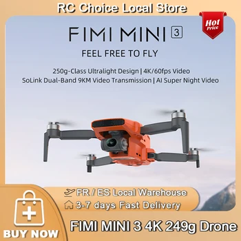 FIMI MINI 3 nuova fotocamera Drone 249g 4K 60fps AI Super Night Video 9KM distanza di volo Sensore 48MP da 1/2 pollici mini drone pro