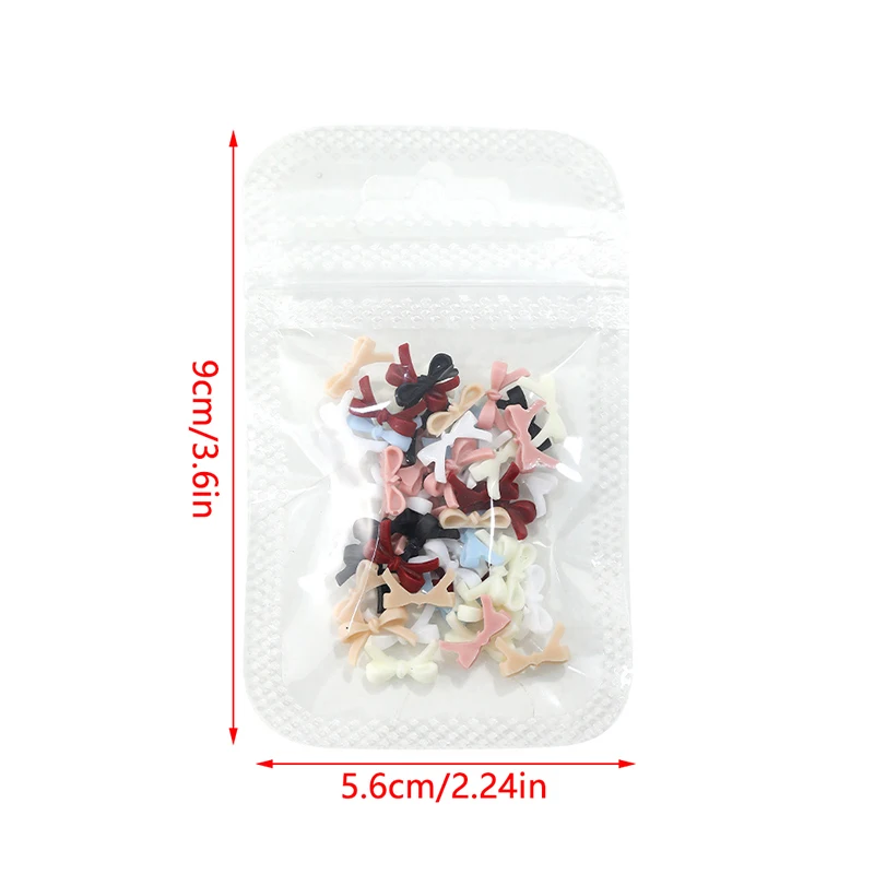 Mini Bow Nail Charms Bulk Mix 3D Bowknot Nail Art Decoration Accessories for DIY Manicure Korean Design 50Pcs Nail Art Accessories