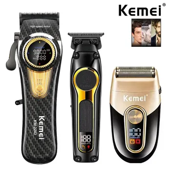 Kemei Kit tagliacapelli ricaricabile professionale DLC Lama Trimmer elettrico da uomo Barbiere Rasoio a batteria KM-2242 KM-2351 KM-3209 1