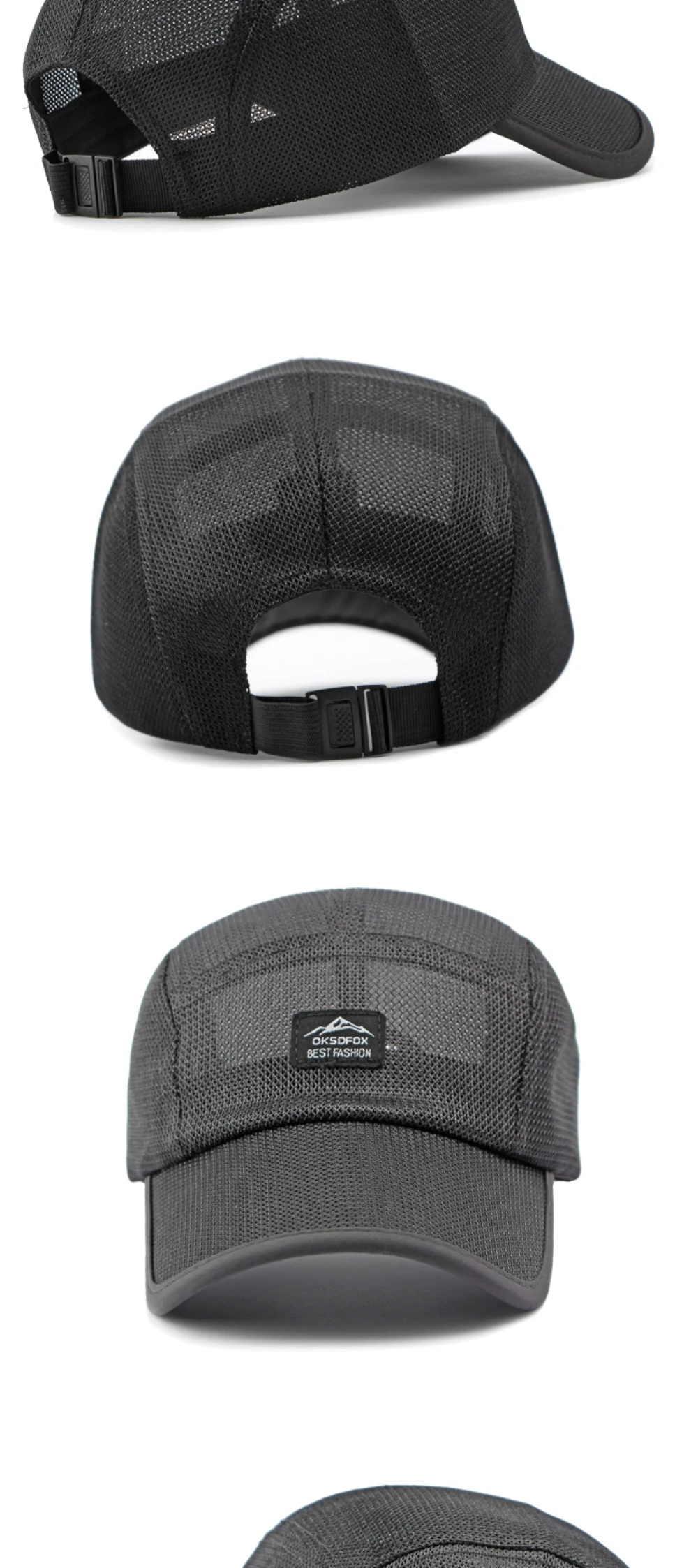 HT4368 Baseballkappe, atmungsaktive Frühlings- und Sommerkappe für Männer und Frauen, verstellbare Snapback-Kappe, Baseballmütze, männlich, weiblich, Trucker-Mesh-Kappe – Detail 6