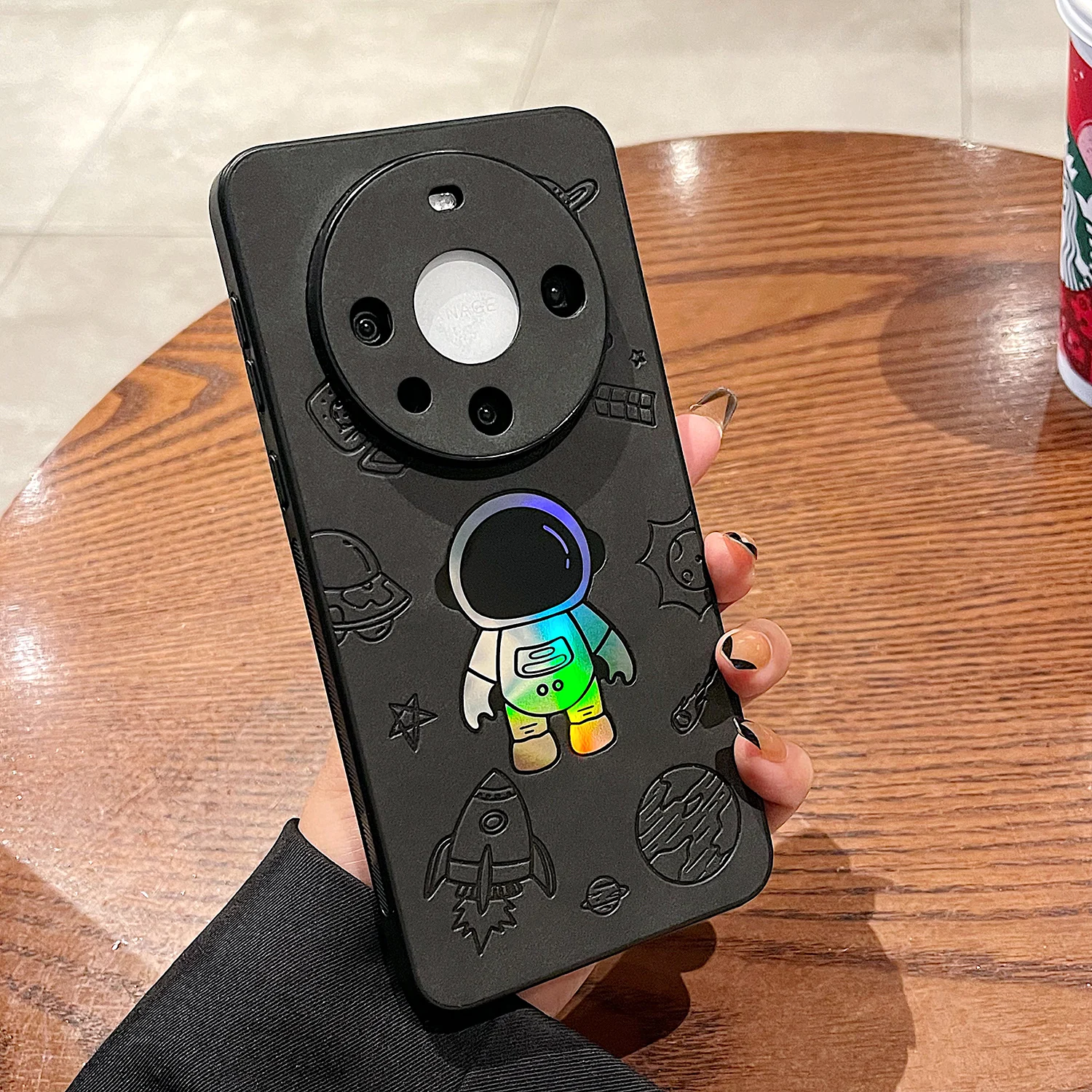 Coque de téléphone rigide en cuir d'astronaute Laser, étui arrière antichoc antichoc pour Huawei P60 Mate 60 50 40 30 Pro_voghion.com