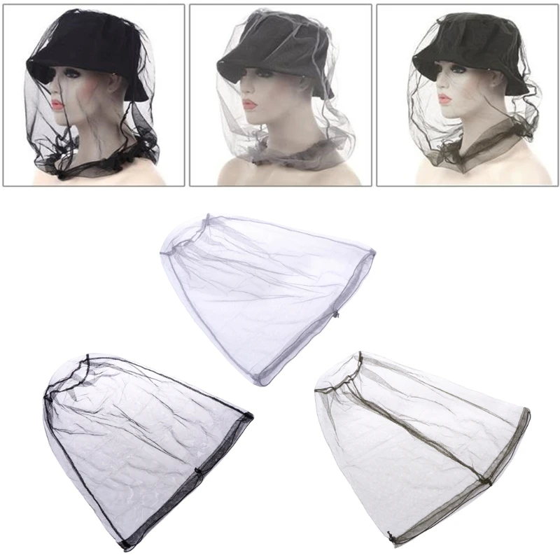 Mosquito Bee Insect Mesh Head Face Protector Fishing Hunting Net Hat Mask Caps