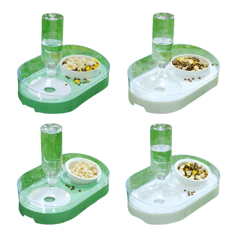 

2 in 1 Pet Tableware Dog Water Bowl Ceramic Water Dispenser Combo Set
