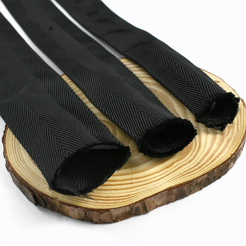 Black Nylon Webbing Strap - Durable 1.5mm Thick Tubular Ribbon for Belts, Slings, and Decorations