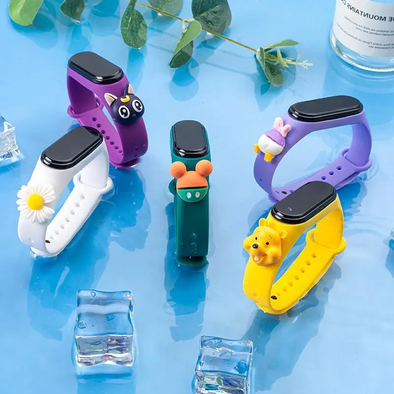 Disney Mickey Minnie Children's Watch Winnie the Pooh Sports Touch Electronic LED Waterproof Bracelet kids Watch Birthday Gifts 5