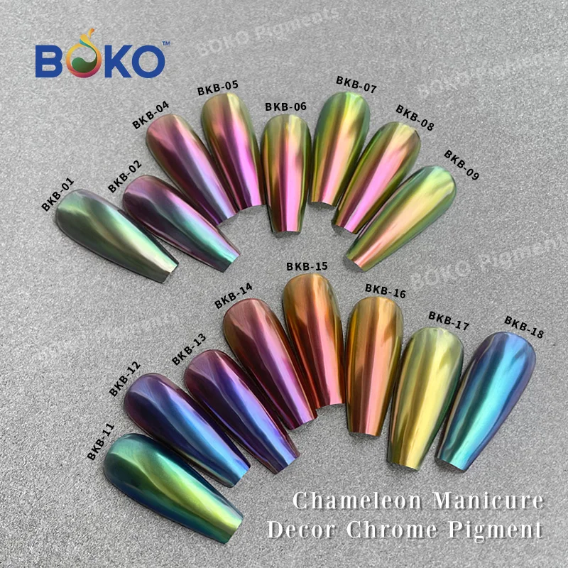 BOKO 1Box Nail Chameleon Chrome Powder Glitter Magic Mirror Pigment Dust Nail Decoration
