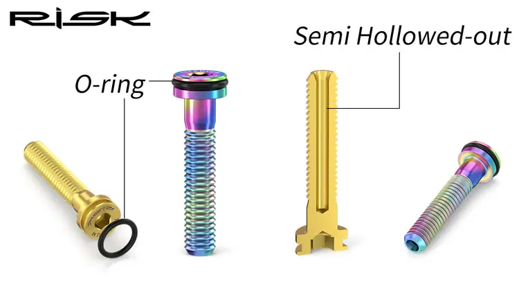Description Picture 4 of itemRisk Bike Parts Headset Cap Kit M6*30MM Bicycle Stem Bolts Ultralight Hollow Screw Bicycle Headset Top Cover Titanium Alloy Bolt