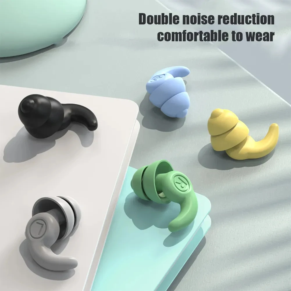 Anti Noise Silicone Earplug Sleep Noise Reduction Ear Plug Canceling Soundproof Ear Plugs Waterproof Swimming Soft Ear Protector