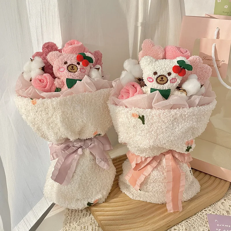 

Cartoon Rabbit Bear Plush Bouquet Toy Creative Flower Home Decoration Kawaii Girlfriend Valentine Day Christmas Graduation Gift