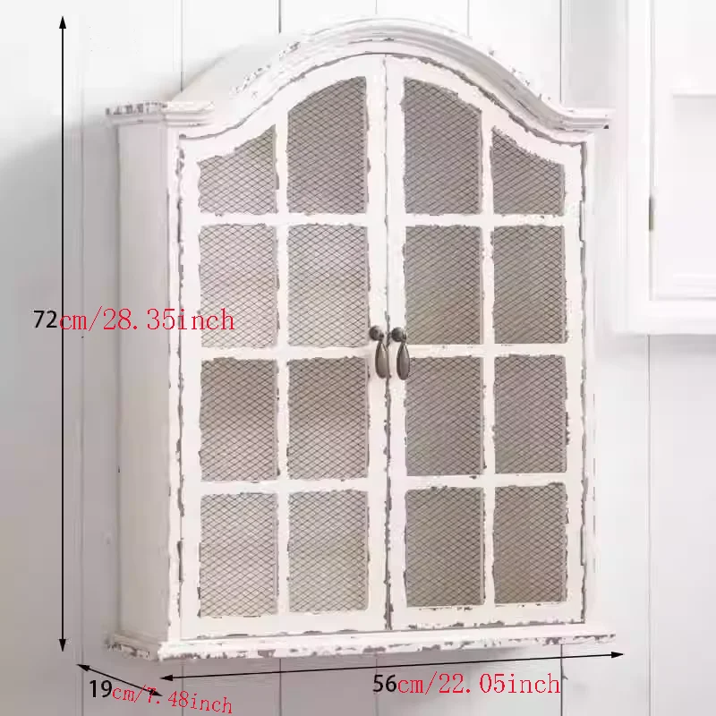 農家装飾ヴィンテージ白い手作り木製カウンタートップ、メッシュドア