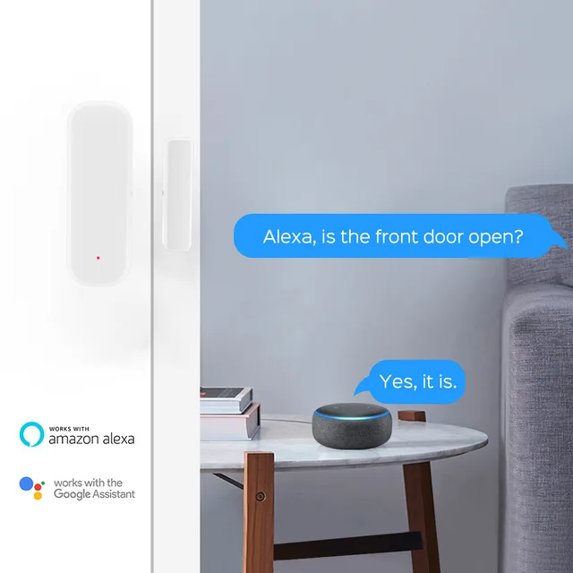Zigbee3.0 Tuya Window Door Sensor Smart Home Security Protection Alarm System Door Open/Closed Detectors Work with Alexa Google 2