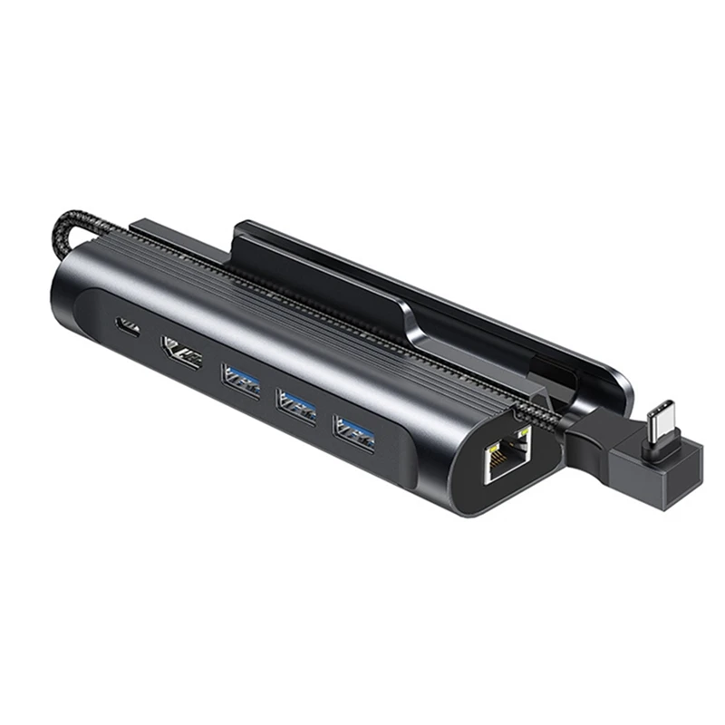 스팀 데크 도킹 스테이션 베이스, 6 인 1 도킹 스테이션, USB 3.0HDMI 호환, 4K @ 60Hz RJ45 기가비트 이더넷 PD100W 허브