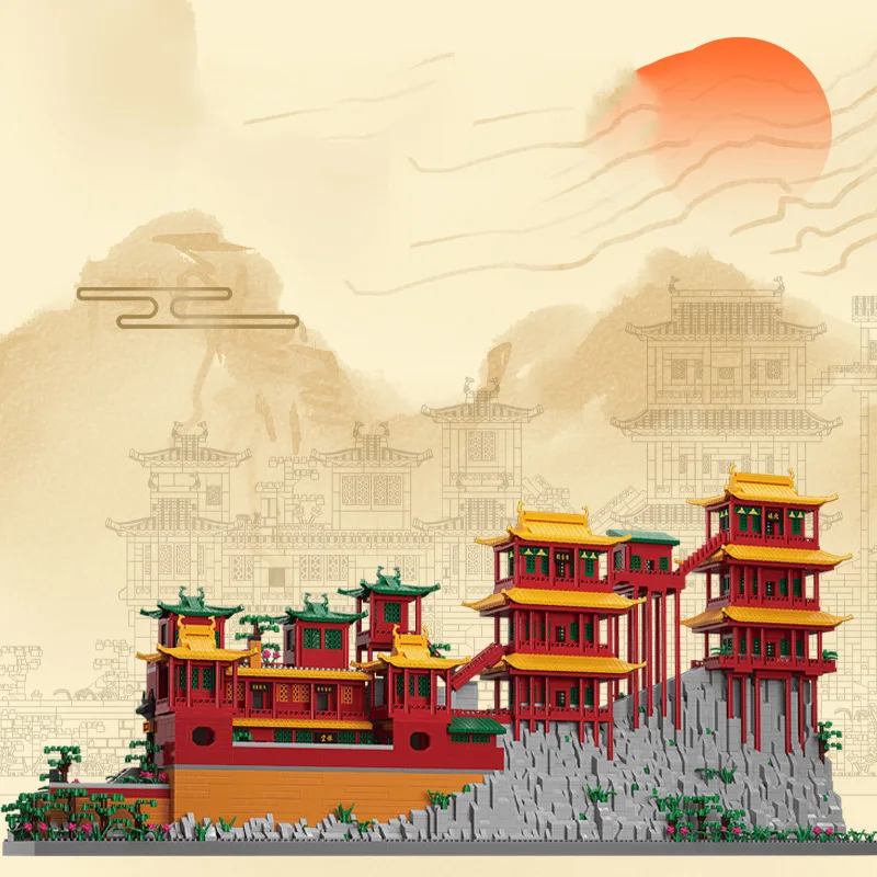 

Creative World Famous Architecture Micro Daimond Block China Hanging Temple BuildING Bricks Toys Assemble Nanobricks for Gifts