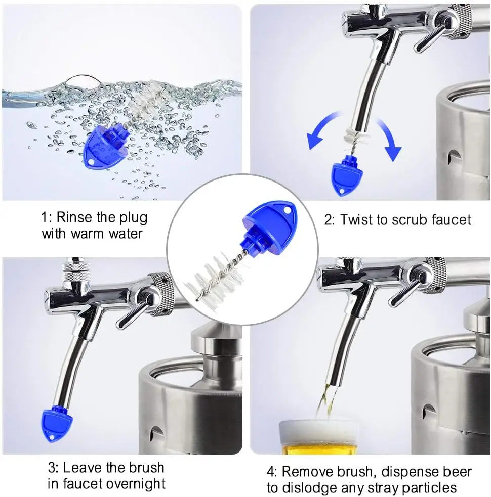 Beer Faucet Brush Tap Plug Beer Tap Cleaning Brush Cover Homebrew 5pcs/lot Faucet Capping Fit US & EU Faucets