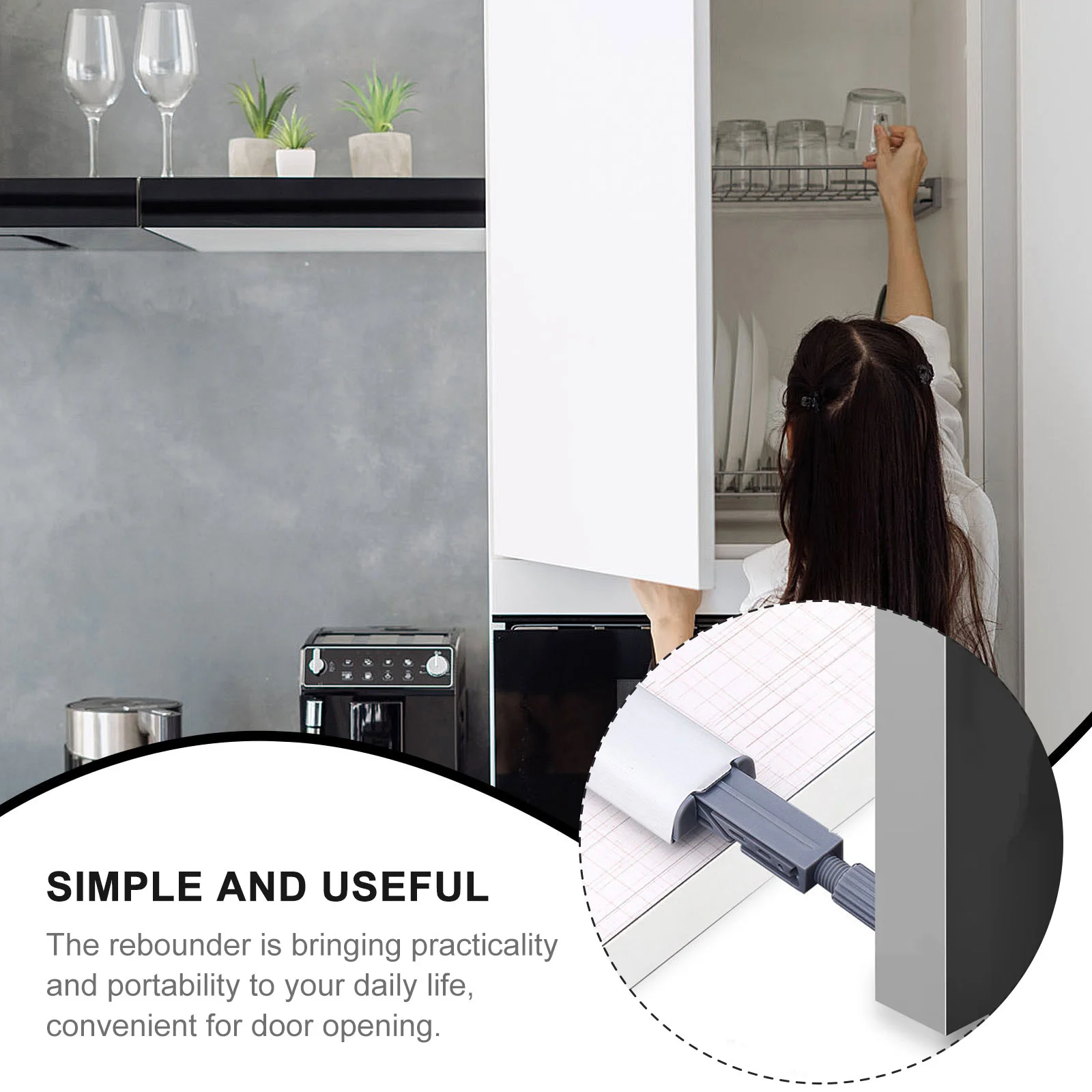 4 Pcs Cabinet Door Hidden Latch Drawer Catch Click The Push Touch Plastic