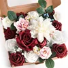 ​Artificial Silk Flower Box Set ​Rose Wedding Bouquets Christmas Home Decor Wedding Garden Rose Arch Fake Silk Flowers Head 5