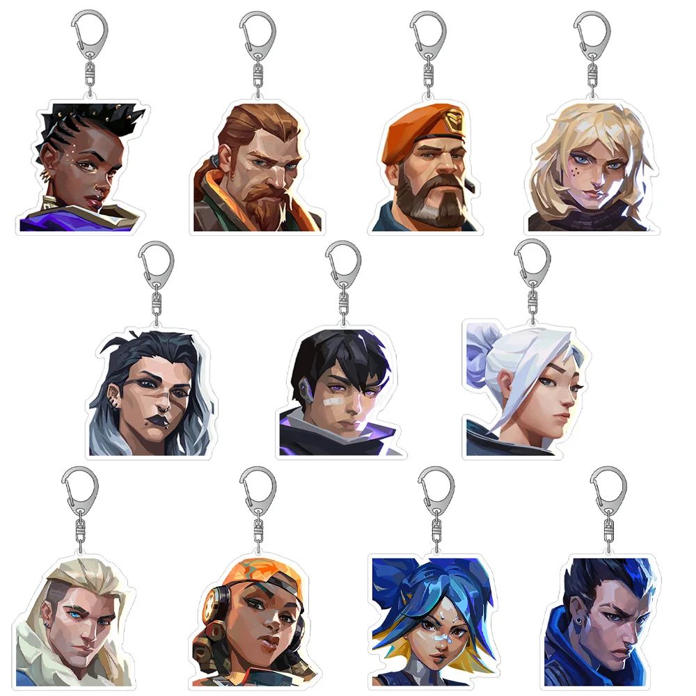 Guo Xiao Luo Valorant Spielfigur Jett Skye Killjoy Viper Raze Omen Astra Clove Neon Fade Acryl Schlüsselanhänger Taschenanhänger Geschenk