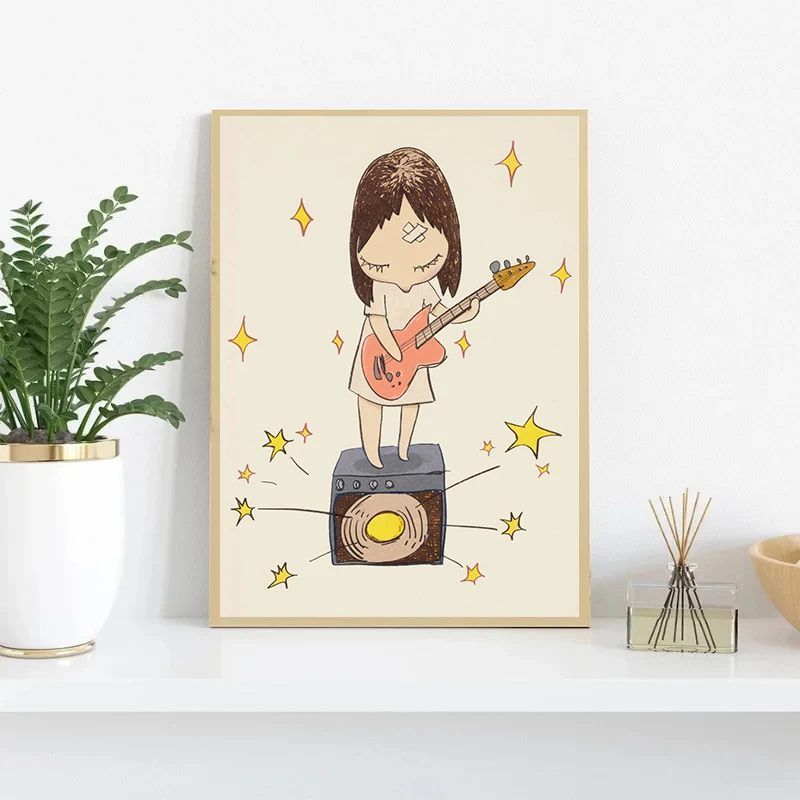 Yoshitomo Nara Guitar Girl Canvas Art Print