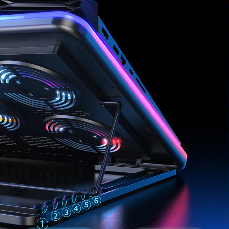 Radiador Ultra-fino Rgb da Almofada de Resfriamento do Portátil do Jogo de Tourace Cincosilenciosos Suporte Ajustável do Refrigerador do Caderno para o Portátil 1121 Polegadas Fãs - Imagem 6