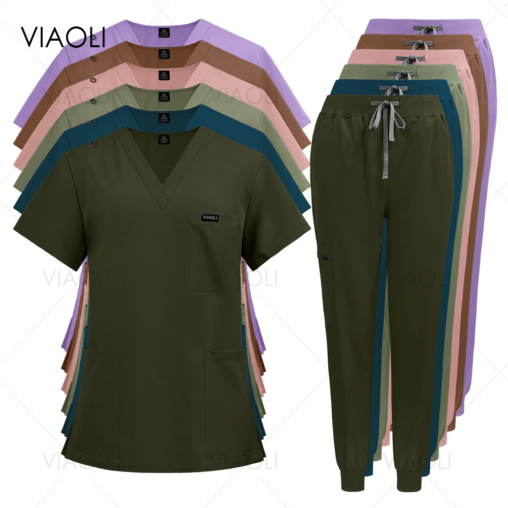 

Medical Clothing for Women Uniform Hospital Breathable Work Wear Dental Scrub Pet Clinic Veterinary Lab Coat Scrub Sets Uniforms